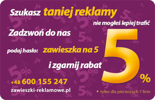 Zawieszki reklamowe tania reklama Kielce Świętokrzyskie